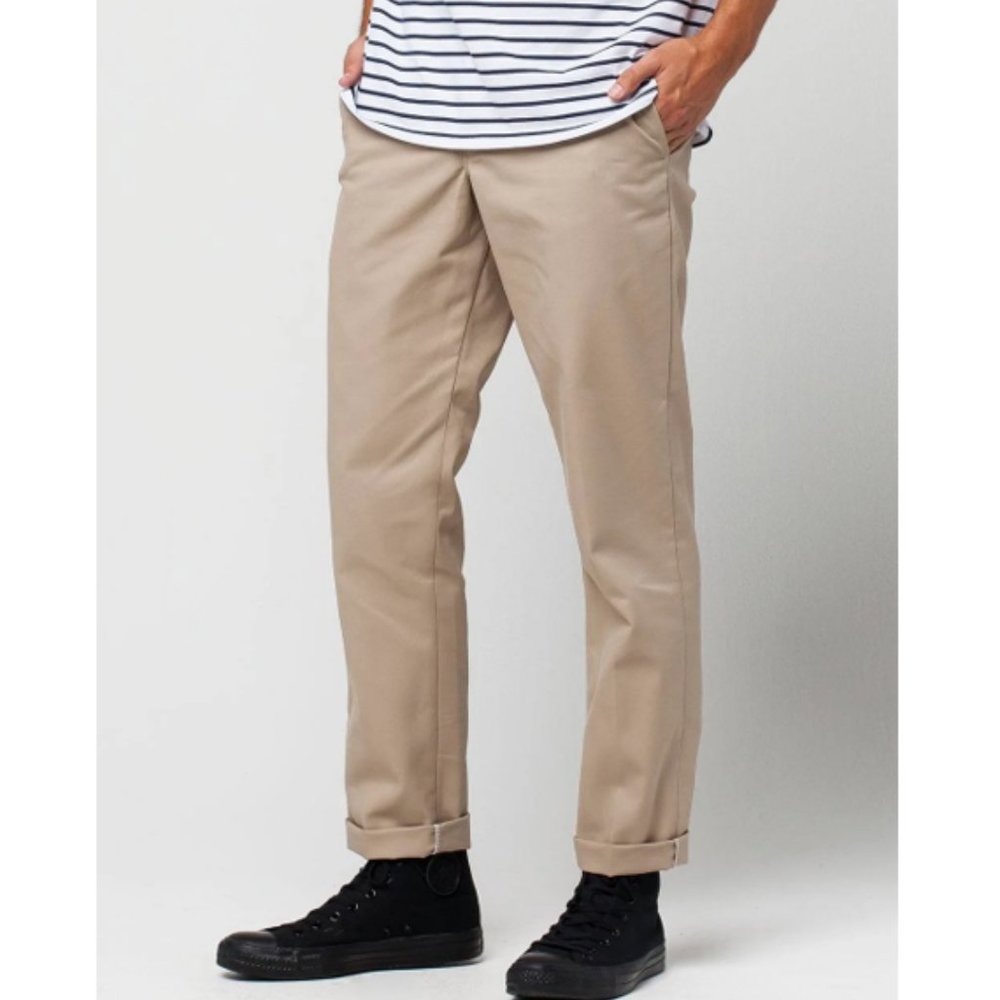 DICKIES 850 SLIM TAPER FLEX MENS PANTS TAN/KHAKI